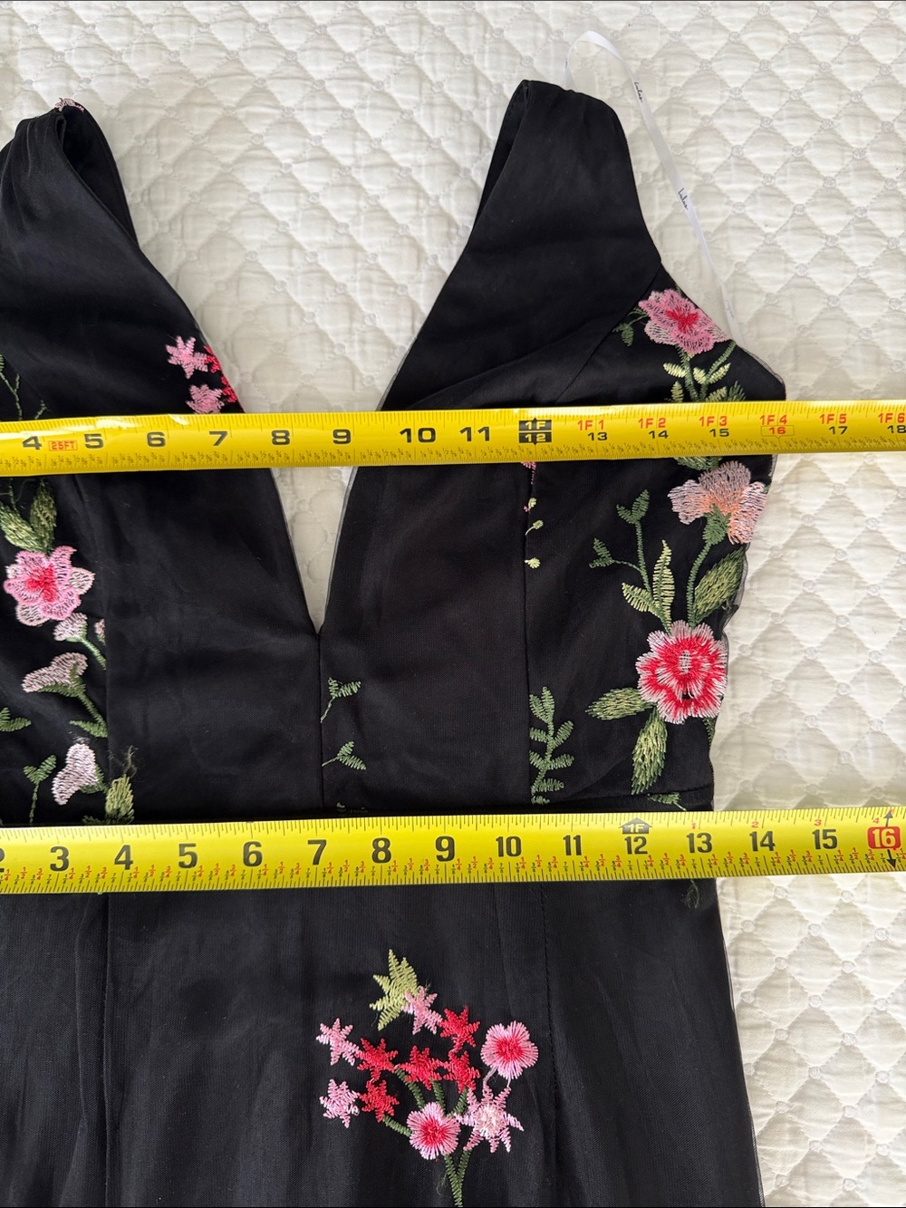Lulus Soirée Blossom Black Floral Embroidered Overlay Mermaid Maxi Dress Size 2 - Picture 14 of 14